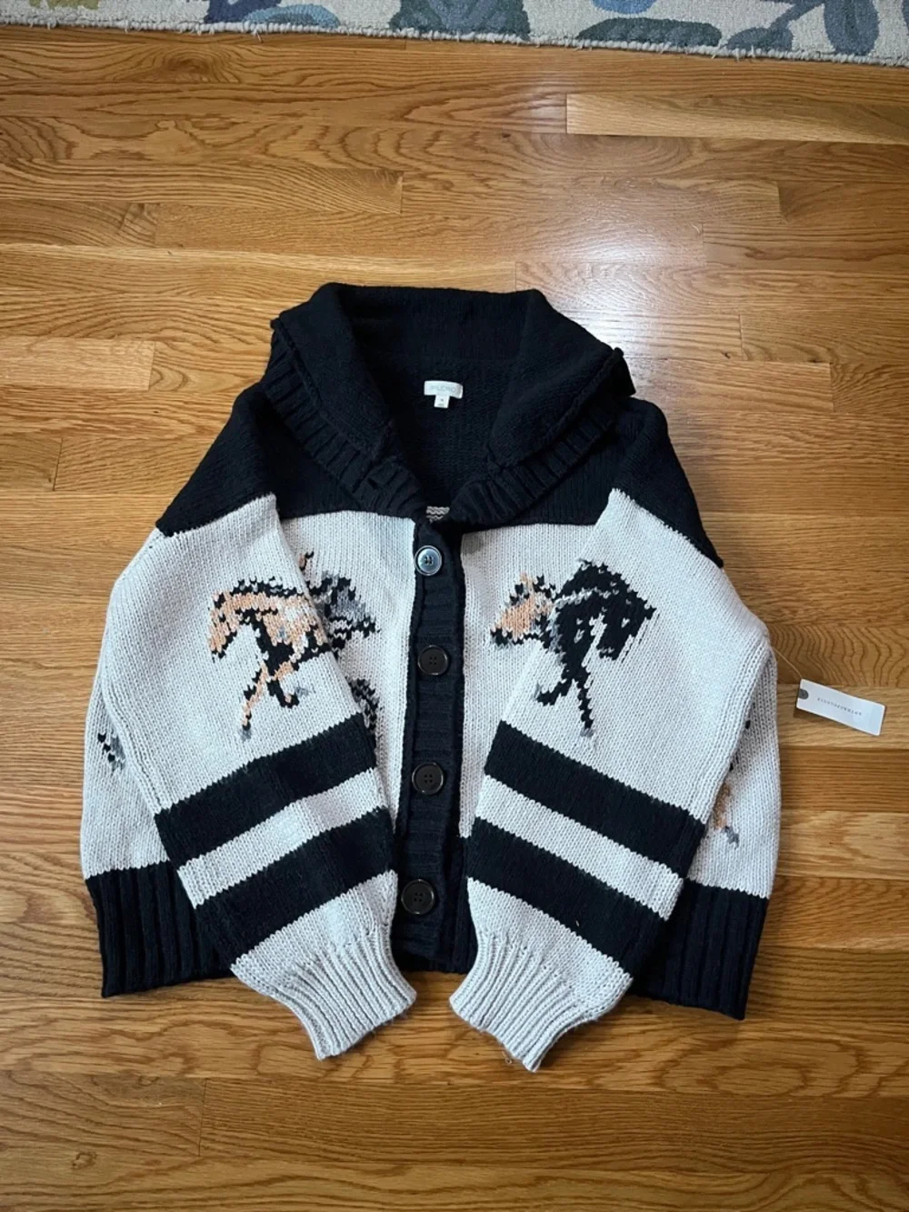 Anthropologie x Pilcro Horse Graphic Cardigan Sweater Size Medium NWT - Picture 12 of 14
